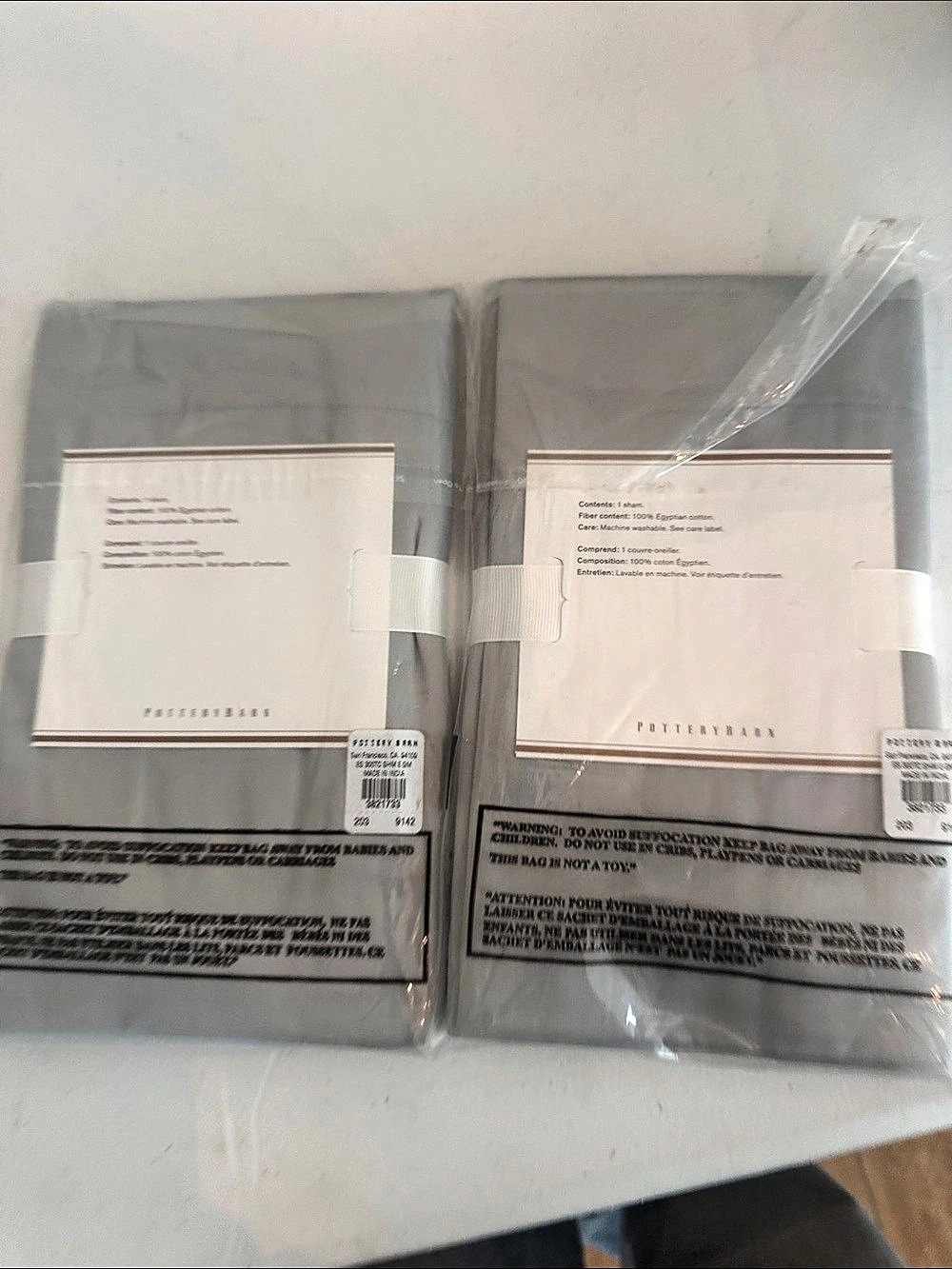 Pottery Barn PB Essentials Euro Sham Euro Shams Gray 300 Thread Count NWT